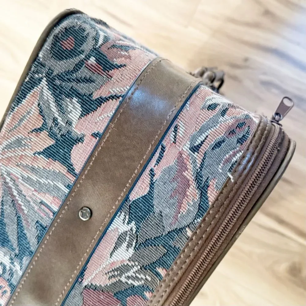GIVENCHY | Vintage Large Rolling Carpet Luggage Floral Feather Foliage Tapestry
